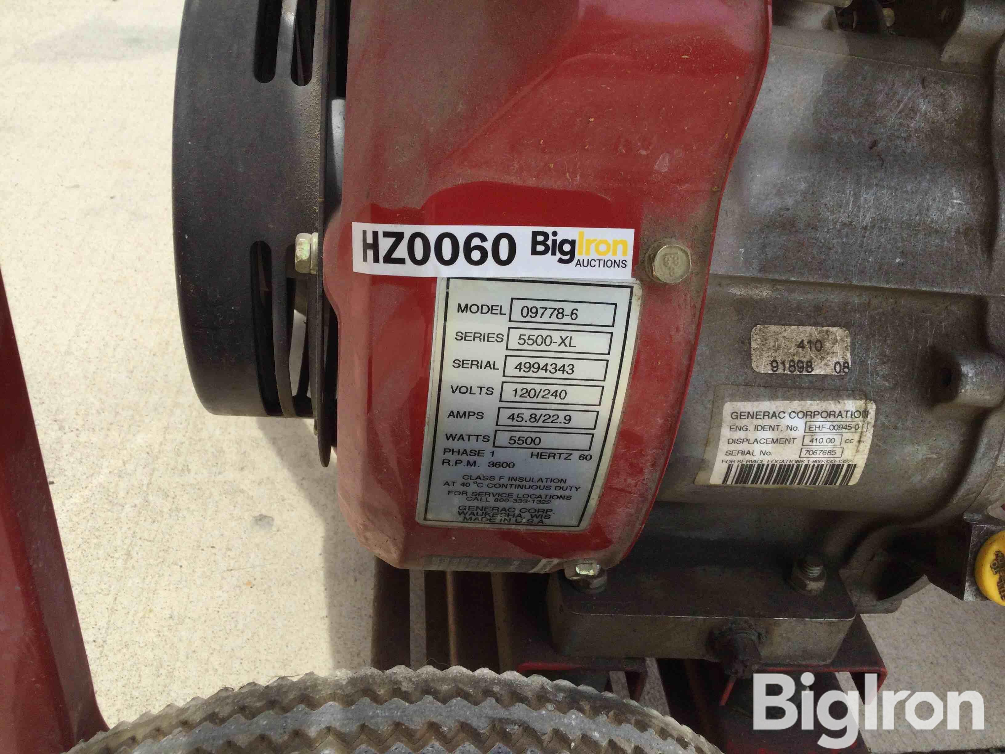 Generac 5500 XL 097786 Portable Generator BigIron Auctions