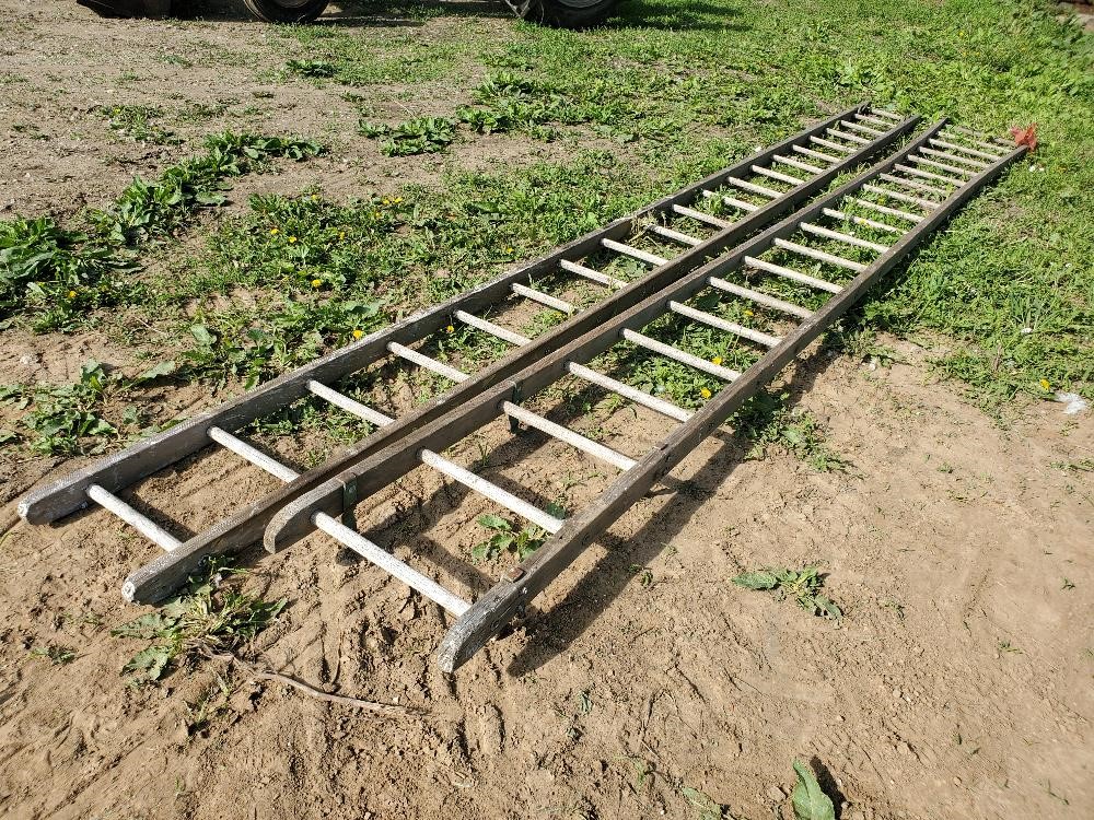 Wooden Extension Ladder BigIron Auctions