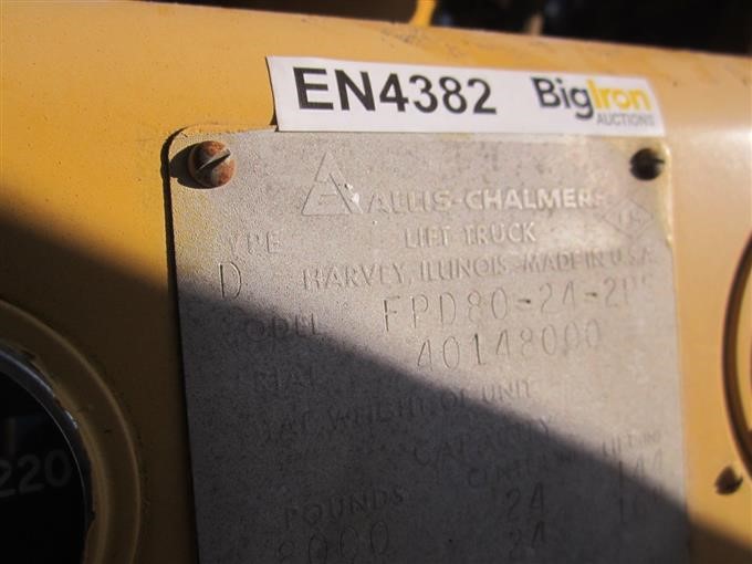 Allis Chalmers FPD80-24-2PS Rough Terrain Forklift BigIron Auctions