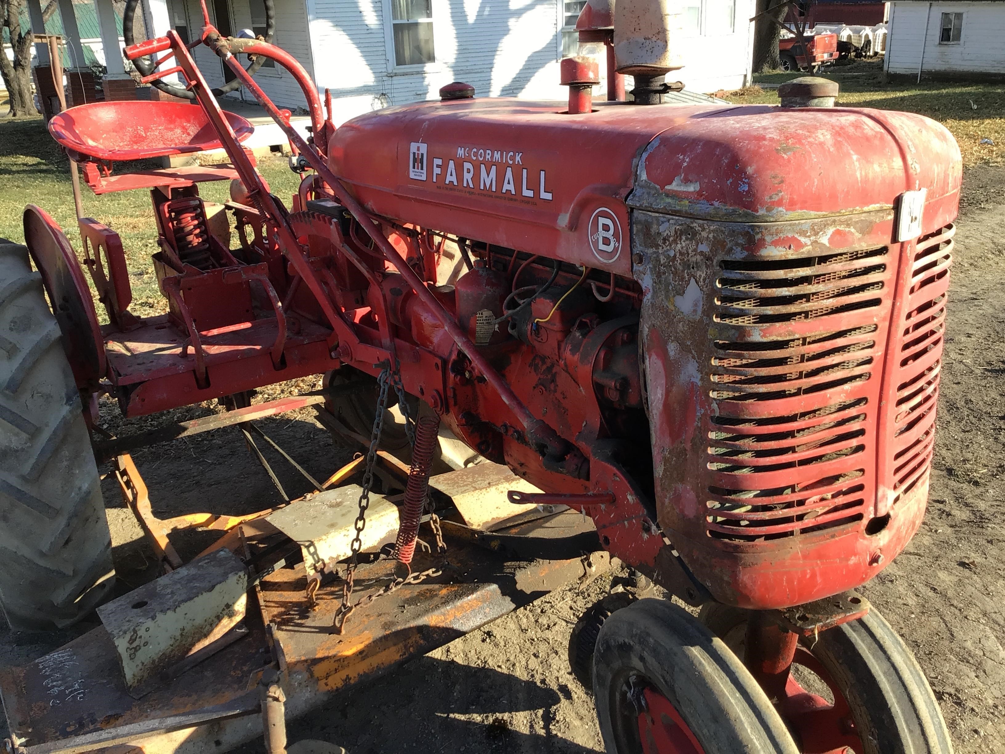 1944 Farmall B Culti-Vision 2WD Tractor W/Belly Mower BigIron Auctions