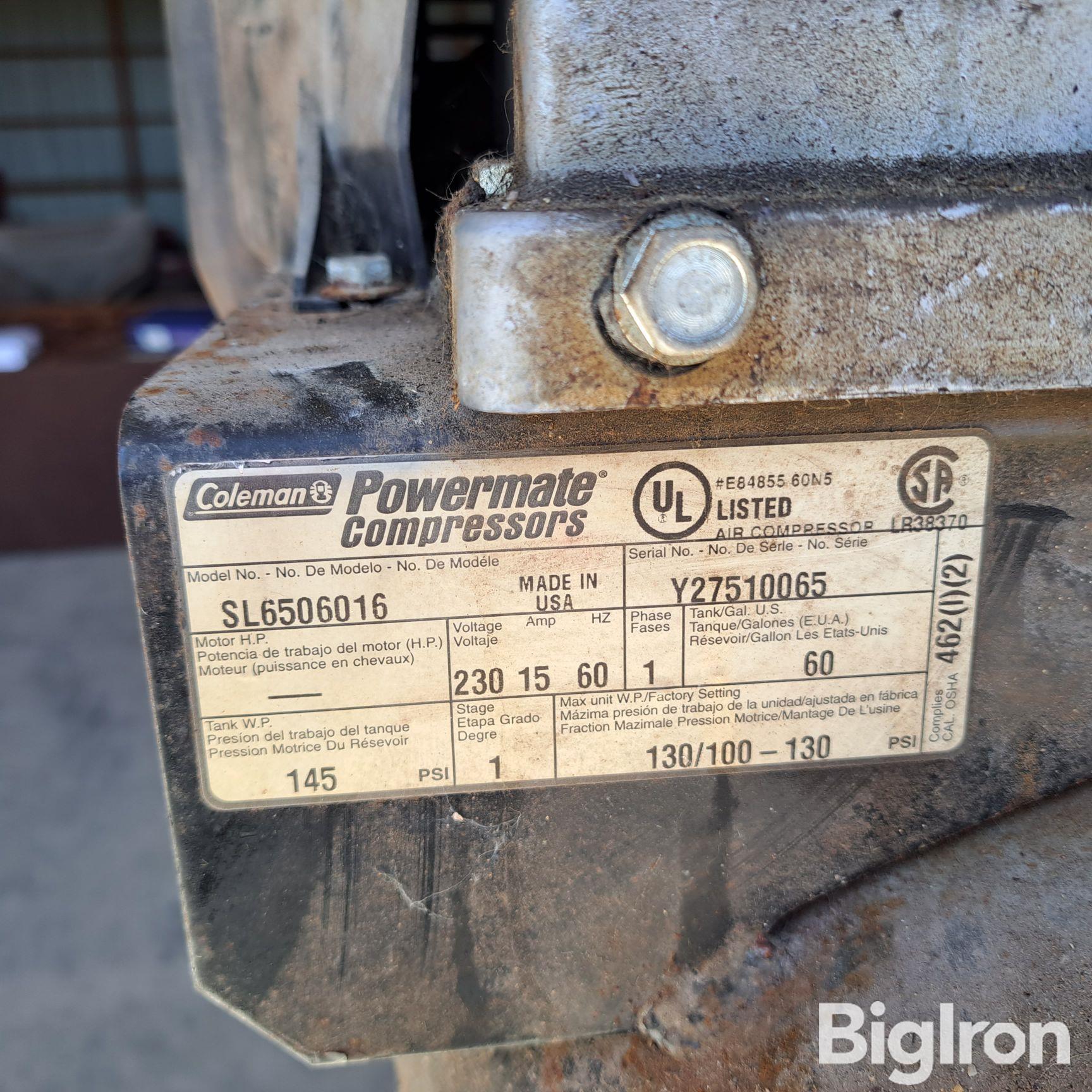 Sanborn 60-Gallon Air Compressor BigIron Auctions