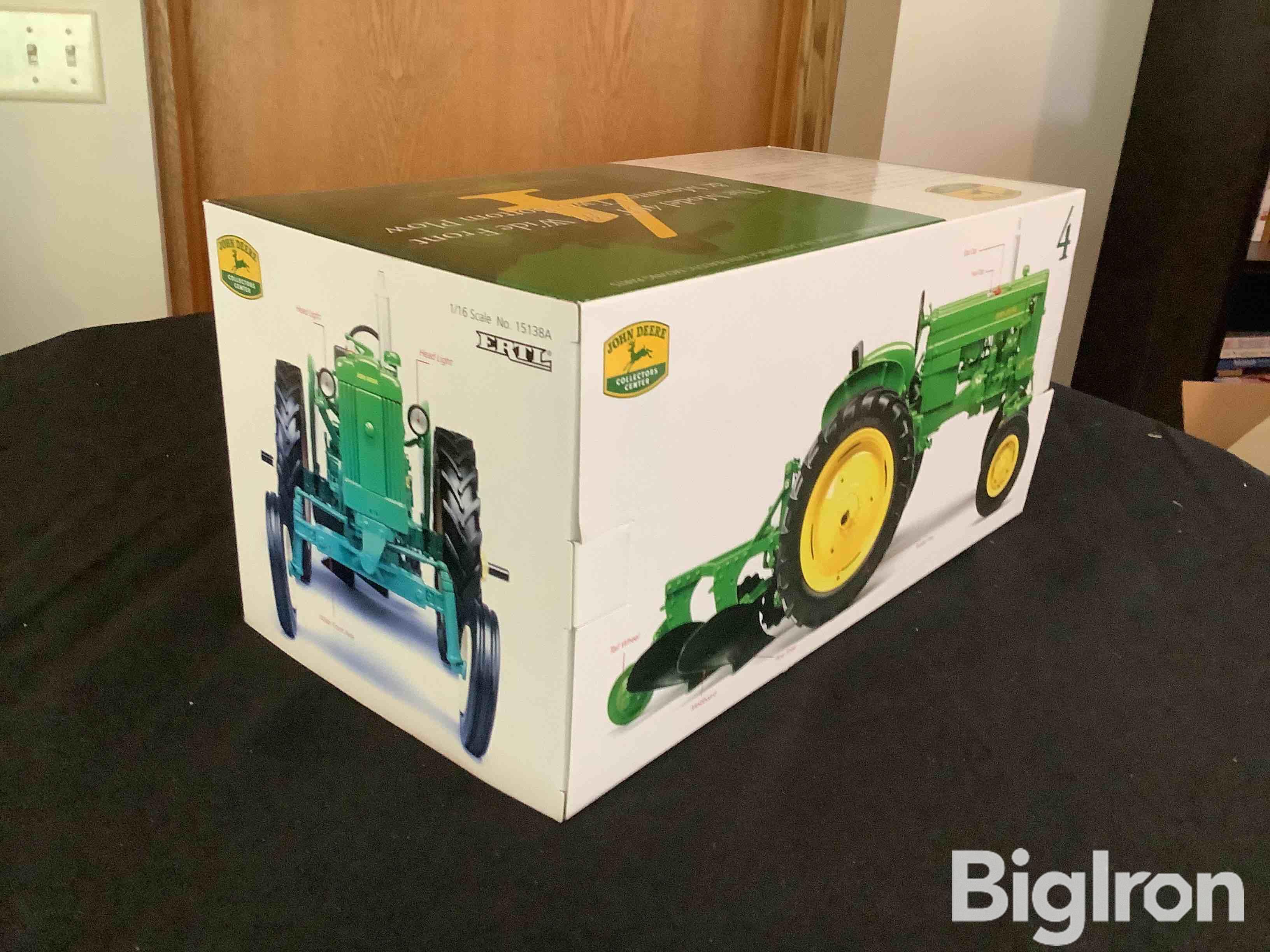 John Deere 40t Die Cast Tractor Wwide Front And Mounted 2 Bottom Plow Bigiron Auctions 7708