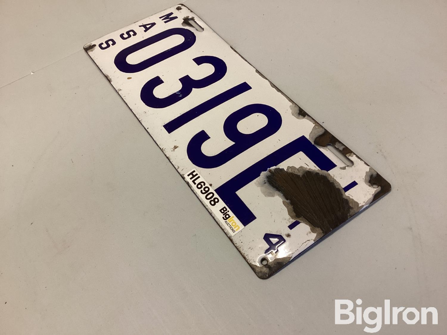 Massachusetts Porcelain License Plate BigIron Auctions