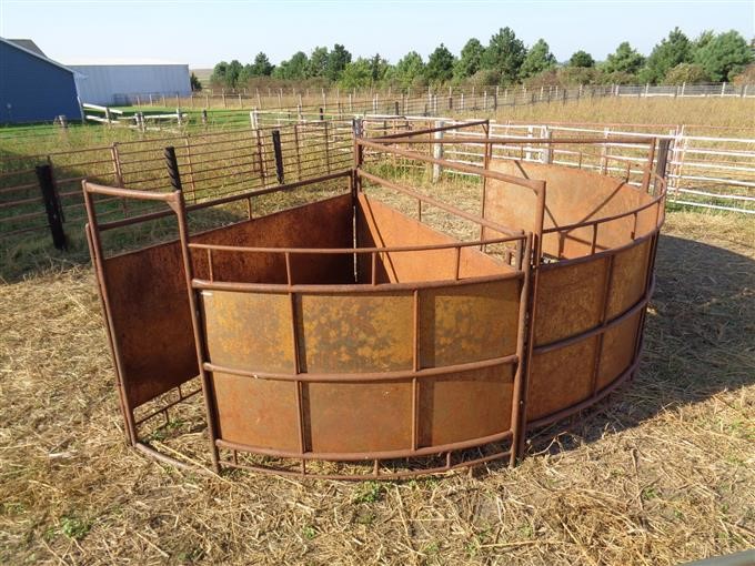 Shop Built Heavy Duty Right Hand Swing Circular Livestock Crowding Tub ...