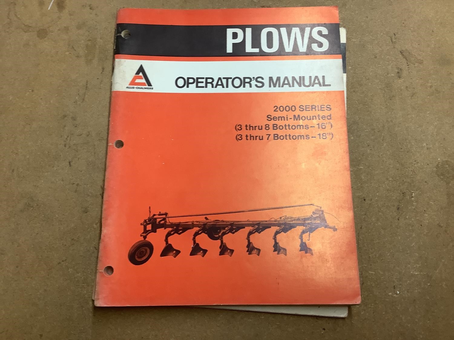 Allis-Chalmers Plows Operator Manuals BigIron Auctions