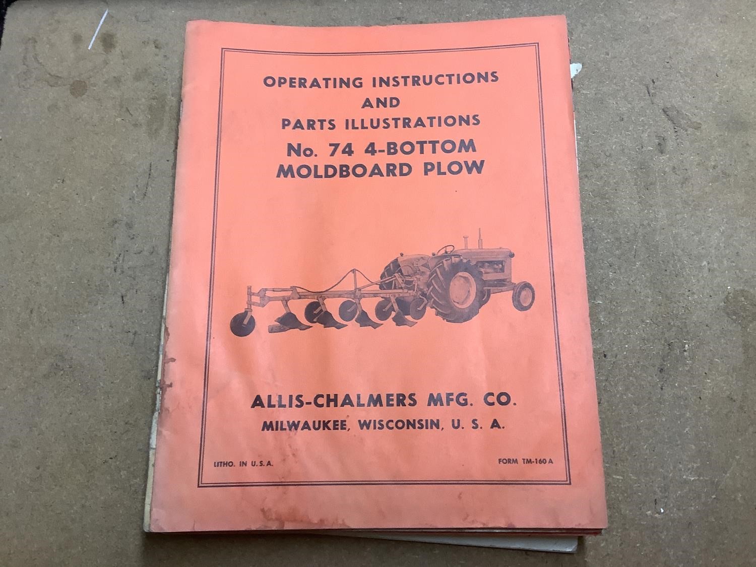 Allis-Chalmers Plows Operator Manuals BigIron Auctions