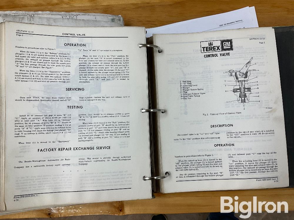 Terex 72-21 To 72-51 Loader Service Manual & Parts Manual Bigiron Auctions