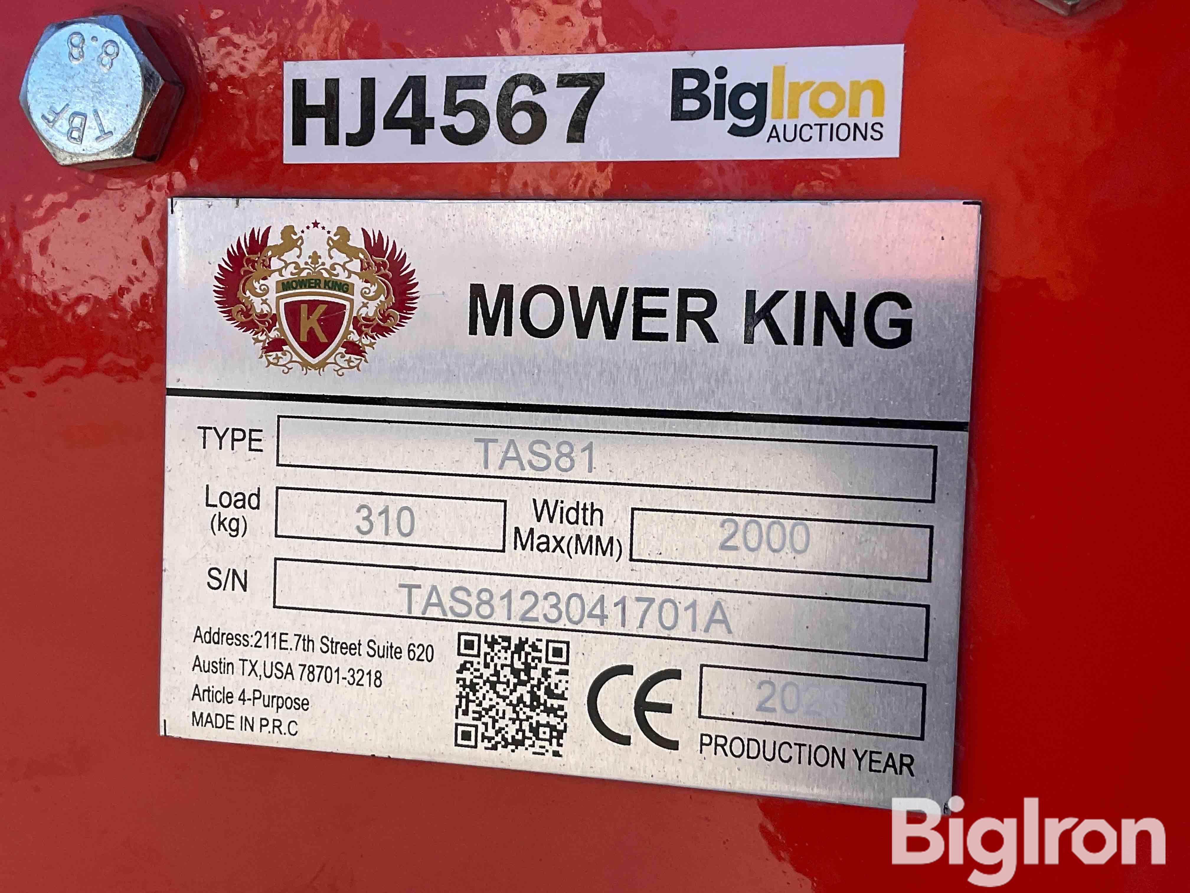 2023 Mower King TAS81 72
