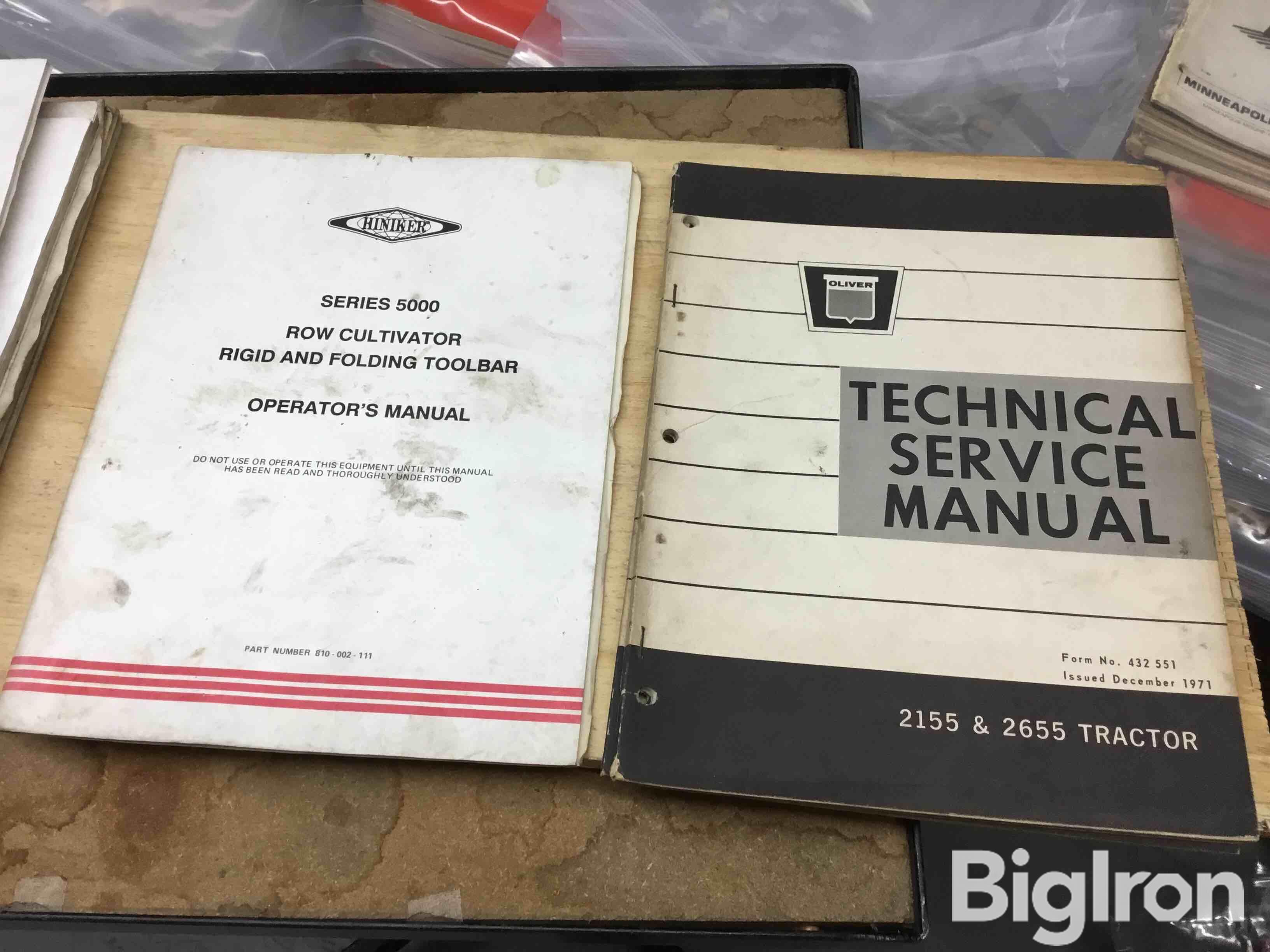 Oliver 2155-2655, Hiniker 5000 Cultivator Owner's Manuals BigIron Auctions