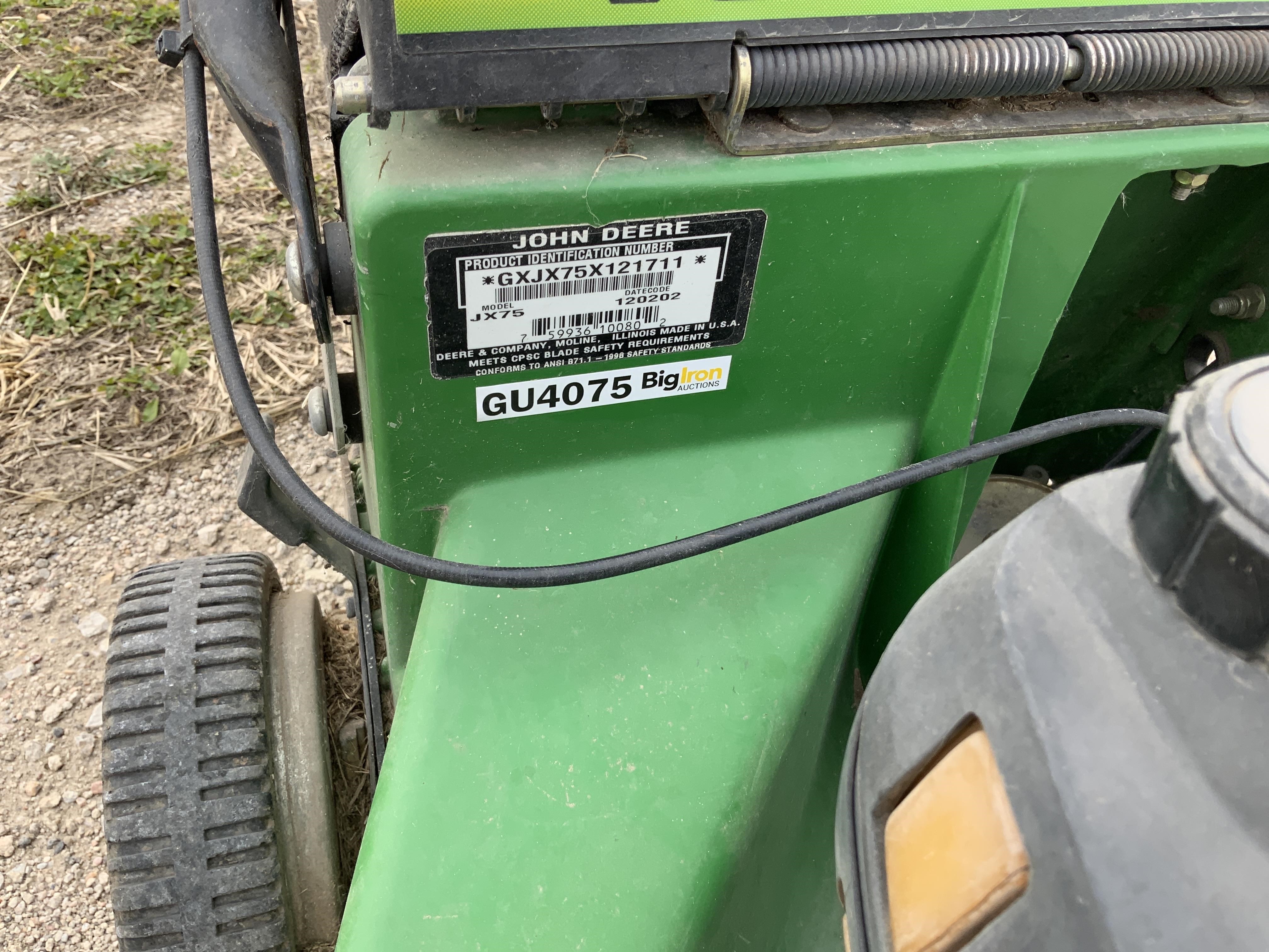 John Deere JX75 Lawn Mower BigIron Auctions