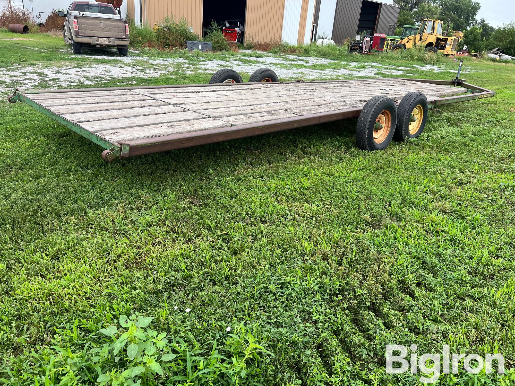 John Deere/Donahue 28'x8' T/A Sliding Axle Flatbed Trailer BigIron Auctions