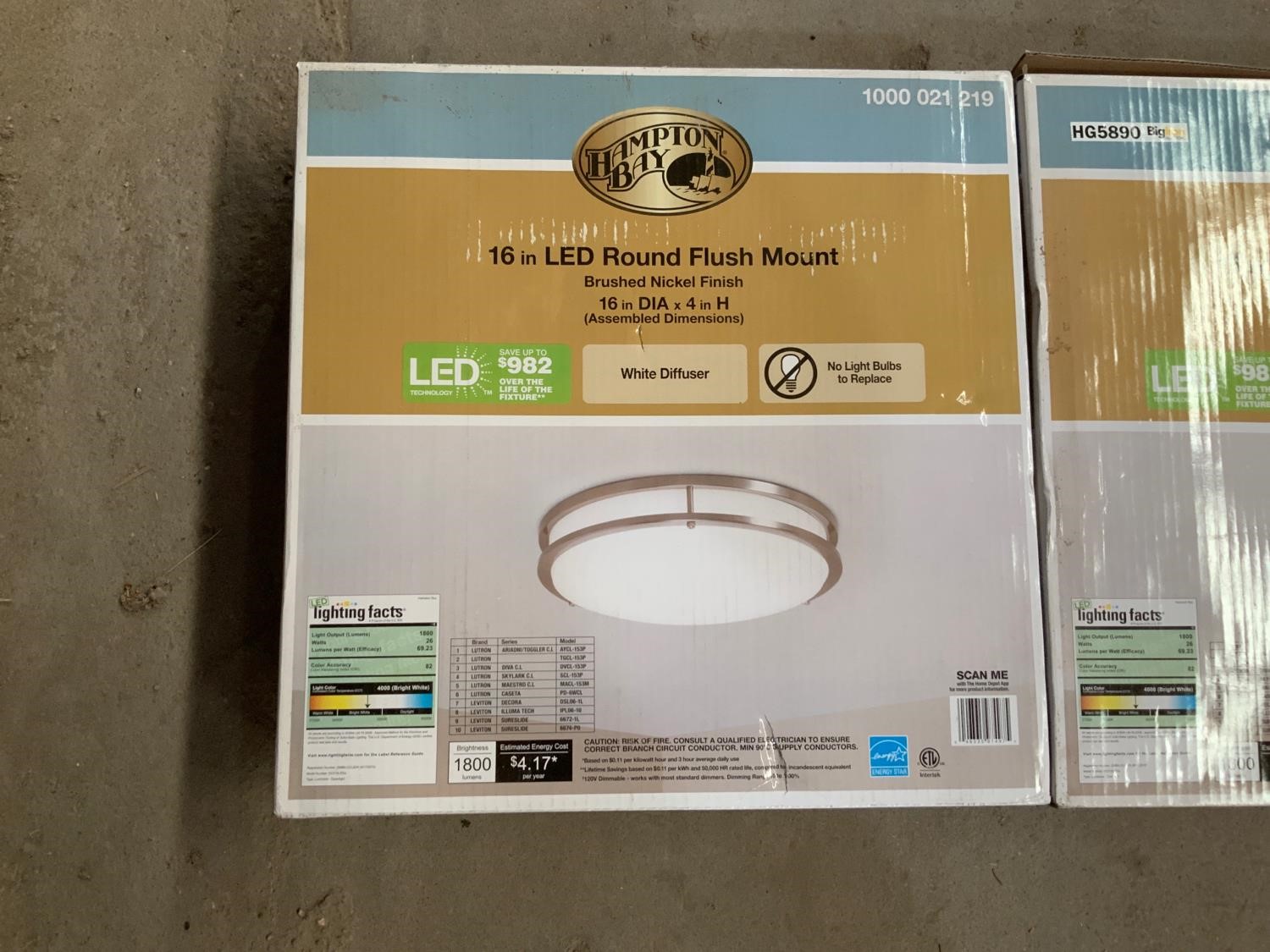 Hampton Bay 16” LED Round Flush Mount Lights BigIron Auctions