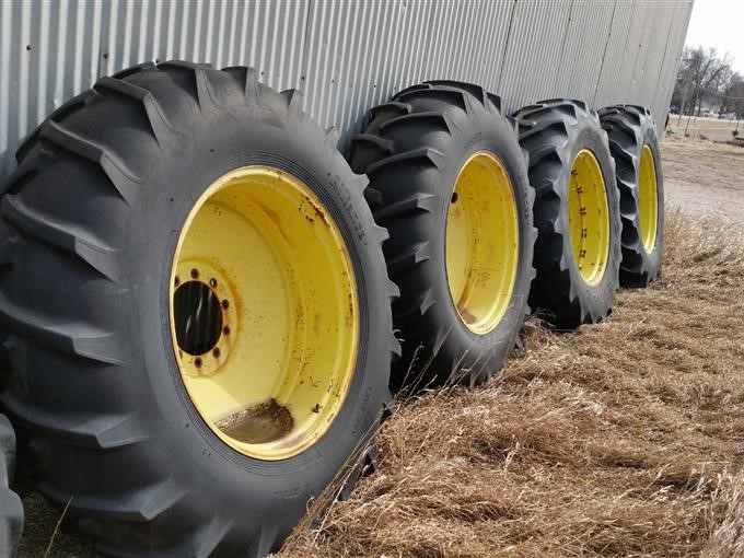 2 Goodyear Radial Wheels, 2 Alliance Biased Wheels Tractor Tires 20.8