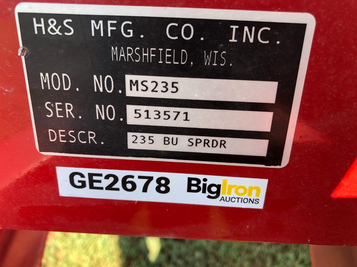 H S Ms 235 235 Bu Manure Spreader Bigiron Auctions