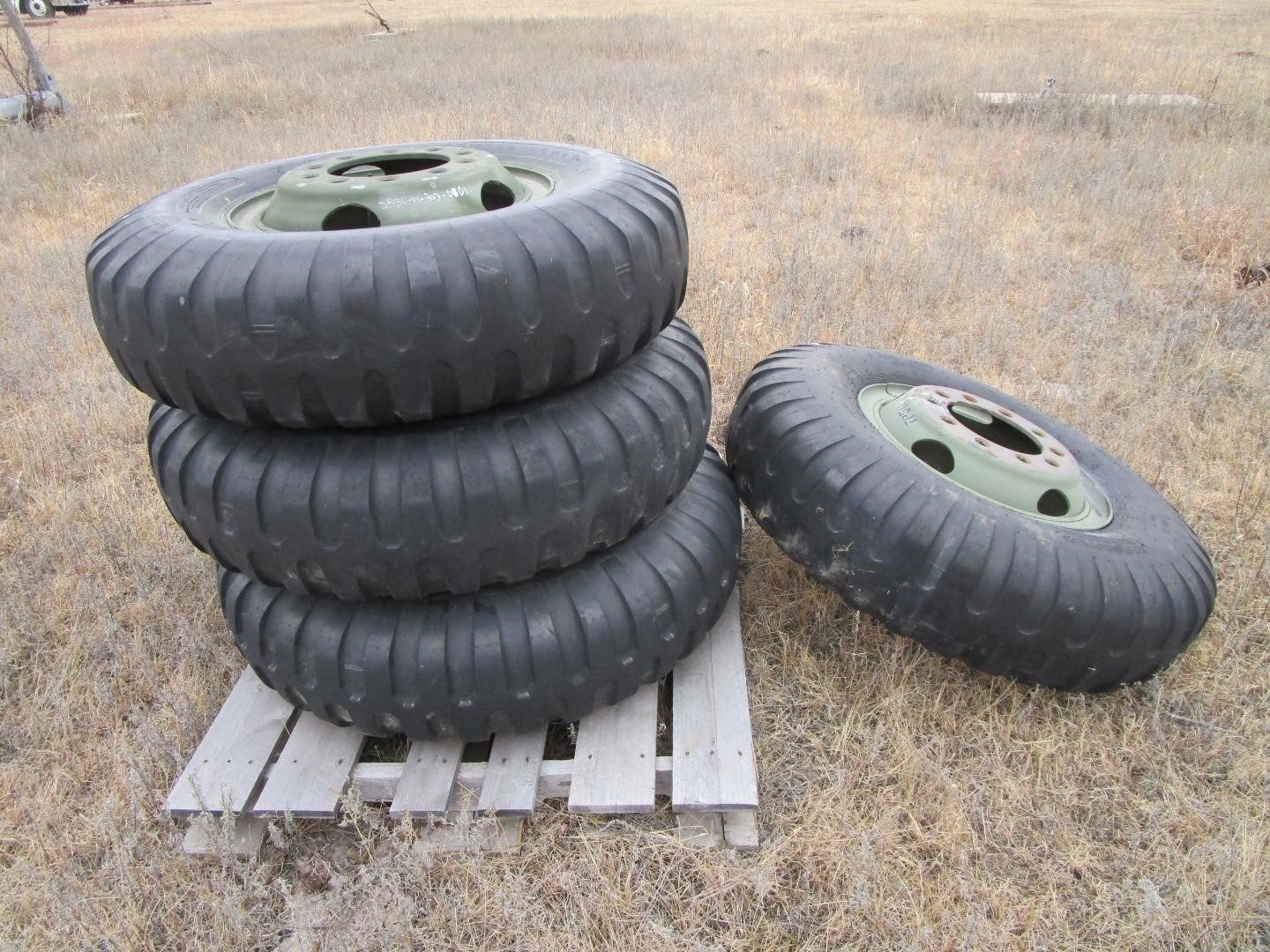 Armstrong 11.00-20 Military Tires Mounted On 10 Bolt Stud Pilot Bud Style  Rims Bigiron Auctions