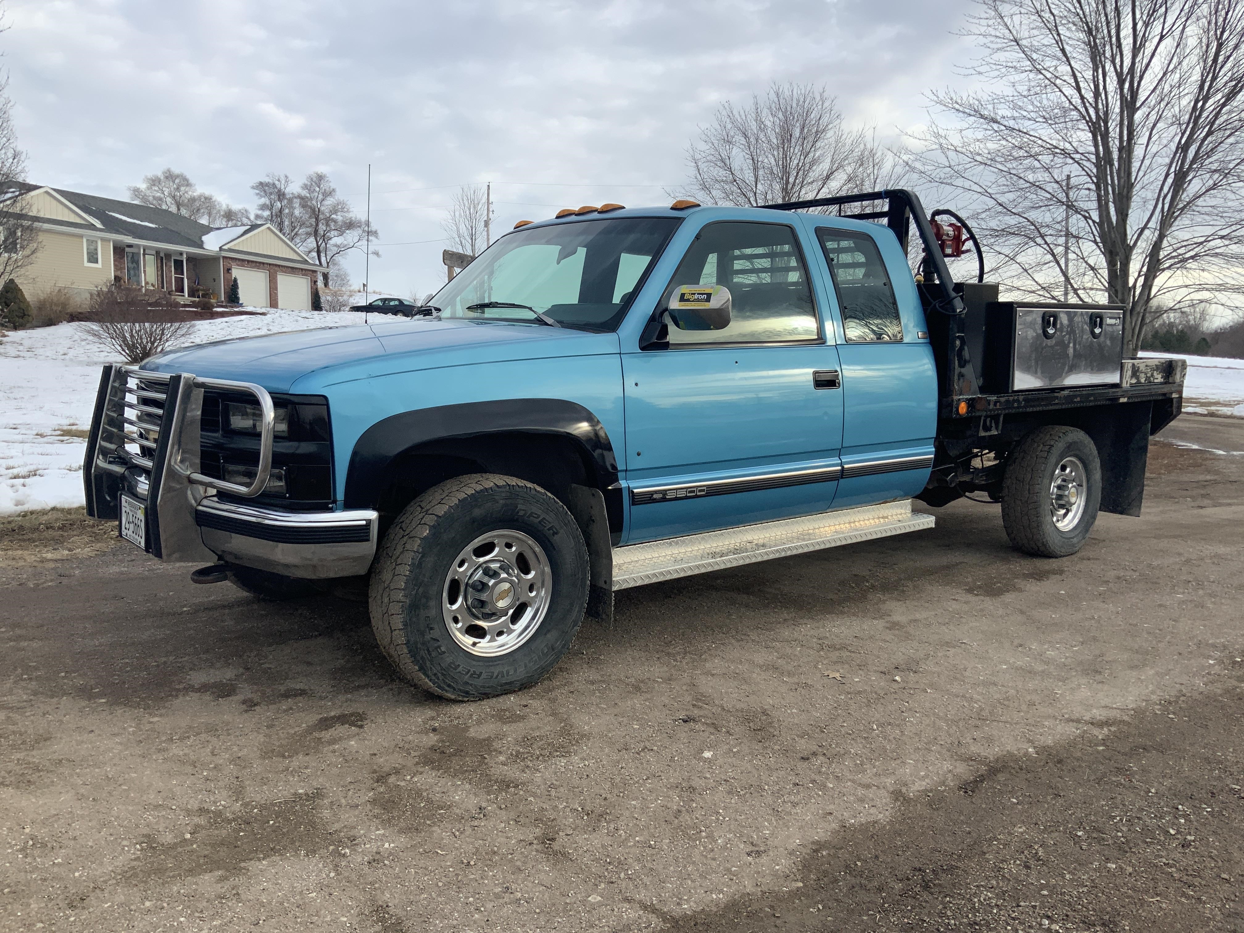 1993 Chevrolet Silverado Gmt400 K3500 4x4 Extended Cab Flatbed Pickup Bigiron Auctions