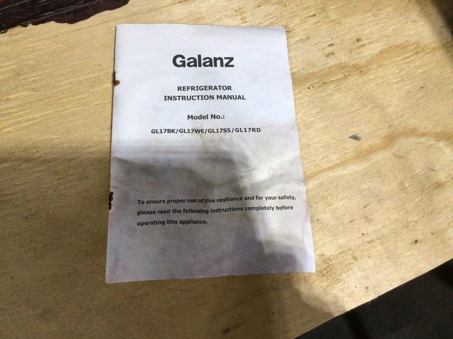 Galanz Refrigerator Instruction Manual
