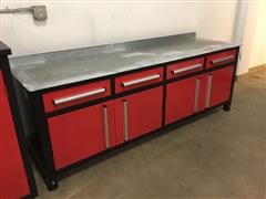 2020 Red 86” Steel Top Work Bench 