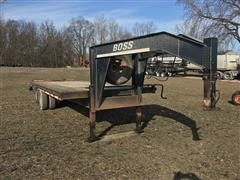 1998 Boss 8620FBGNSD T/A Flatbed Trailer W/Dove Tail 