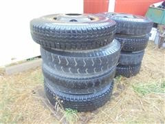 11.00x22 Truck Tires On Steel Rims 