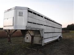 1977 Featherlite 32' Aluminum T/A Livestock Trailer W/Double Deck Rails 