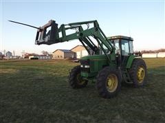 1996 John Deere 7400 MFWD Tractor & 740 Self-Leveling Loader 