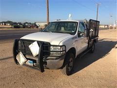 2005 Ford F250 4x4 Flatbed W/Propane Cylinder Delivery Bed 