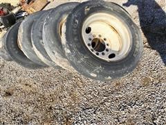 11R24.5 Pilot Hole Steel Rims/Tires 
