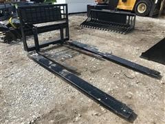 Skid Steer Pallet Forks W/Extensions 