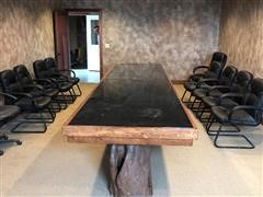 Custom Built Conference Room Meeting Table & Chairs 