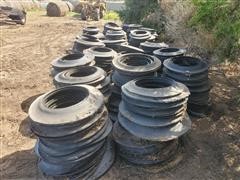 Tire Sidewalls For Plastic On Silage Pile 