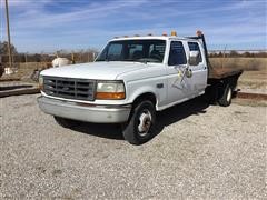 1997 Ford F350 Crew Cab Flatbed Pickup 