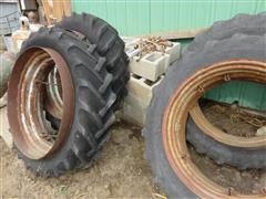 Firestone 13.6-38 (2) Pairs Clamp On Tractor Dual Wheels And Tires 