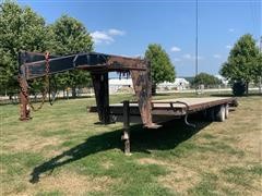 2007 Rice Gooseneck T/A Flatbed Trailer W/Ramps 