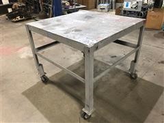 Rolling Steel Shop Table 