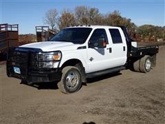 2012 Ford F350 4x4 Dually Pickup W/Hillsboro 8' Flatbed & Fuel Tank 