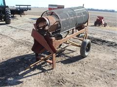 6' Rotary Grain Cleaner On 2 Wheel Undercarriage 