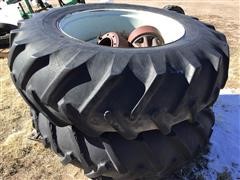 20.8-38 Tires On Rims W/Unverferth Hubs 