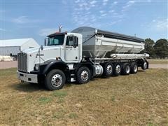 1997 Kenworth T800 5-Axle Fertilizer Tender Truck W/Tandem Front Steering Axles & Wilmar Hopper Box 