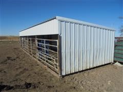 Larson Metals Inc 12'x40' Portable Calving Shed With Alley And Chute 