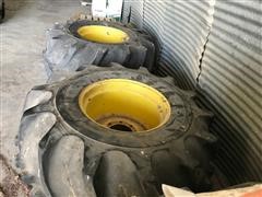 Goodyear Cane And Rice Combine Tires With Rims 