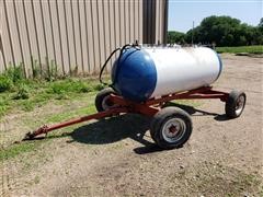 500 Gallon Propane Tank On 4 Wheel Trailer 