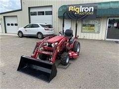 2017 Mahindra Emax 22G 4WD Compact Utility Tractor W/Loader & Mower 