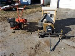 Ariens Rear Tine Tiller & Dayton Lawn Vacuum/Leaf Collector 