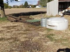 Wooden Posts, Galvanized Watering Tank, Bulk Poly Nurse Tank & Utility Gates 