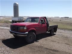 1997 Ford F250 4X4 Flatbed Truck 