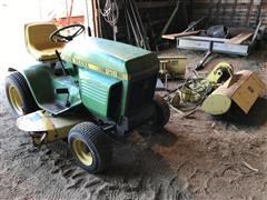 1979 John Deere 216 Riding Mower W/Front Blade & Tiller 