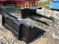 66" Bucket & Concrete Buster Skid Steer Attachments 