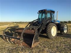 2004 New Holland TV145 4WD Bi-Directional Tractor W/Loader 
