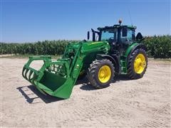 2016 John Deere 6155R MFWD Tractor W/640R Loader 